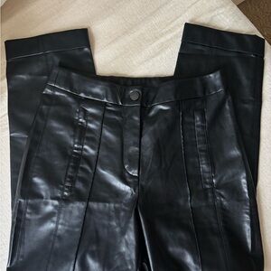 Marc Cain Black Leather-Style Trousers